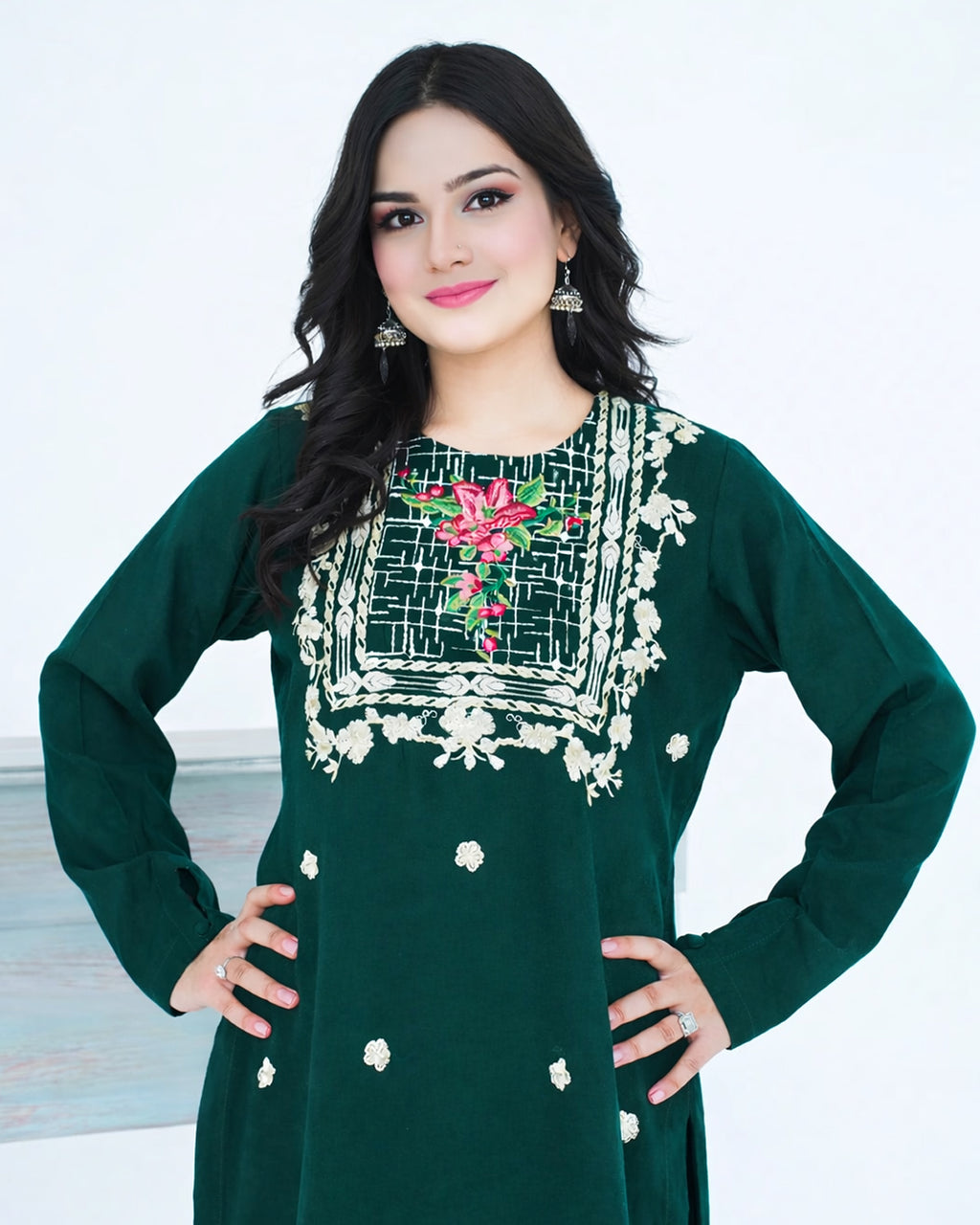 Green Embroidered Cord Set |  2 PC