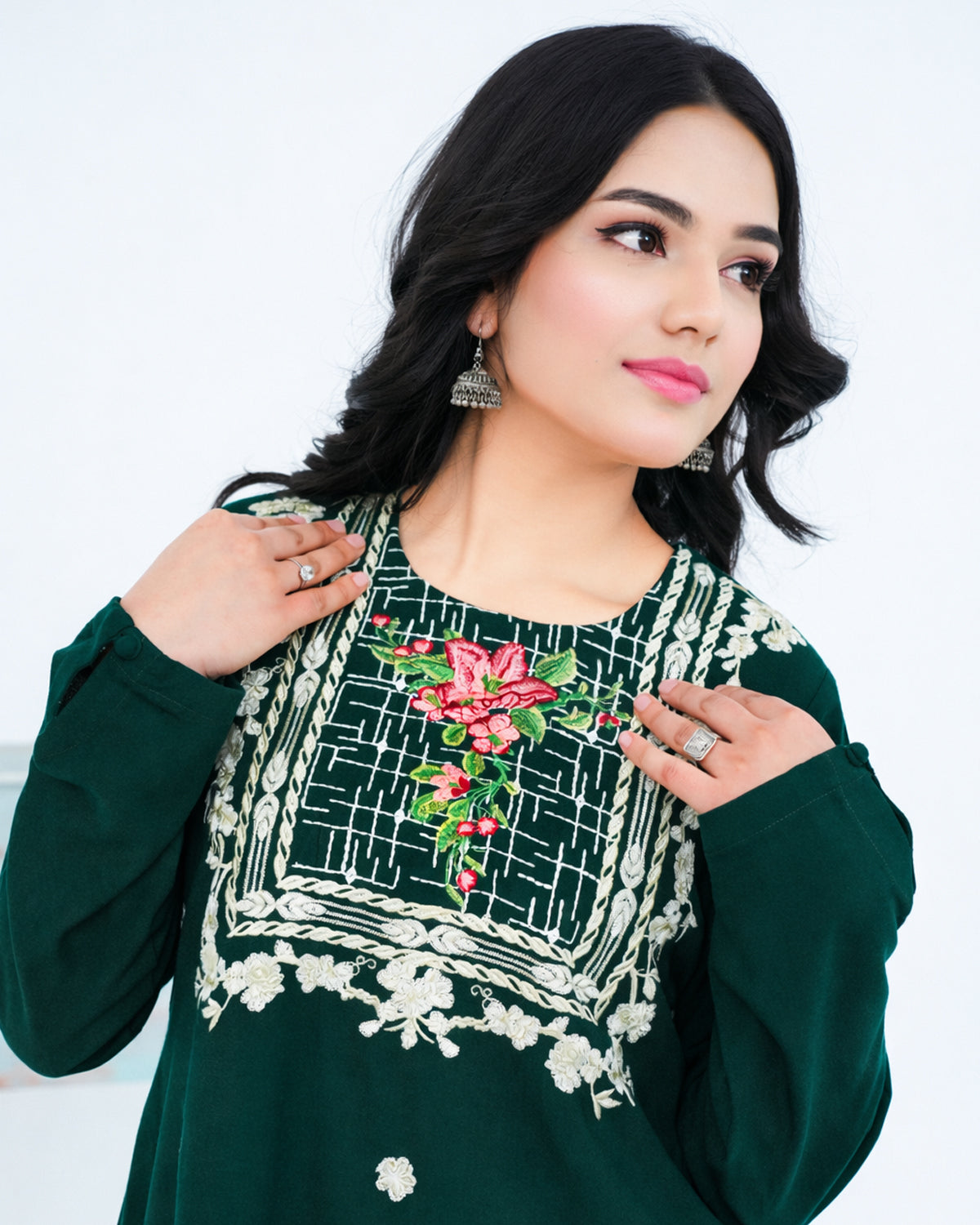 Green Embroidered Cord Set |  2 PC