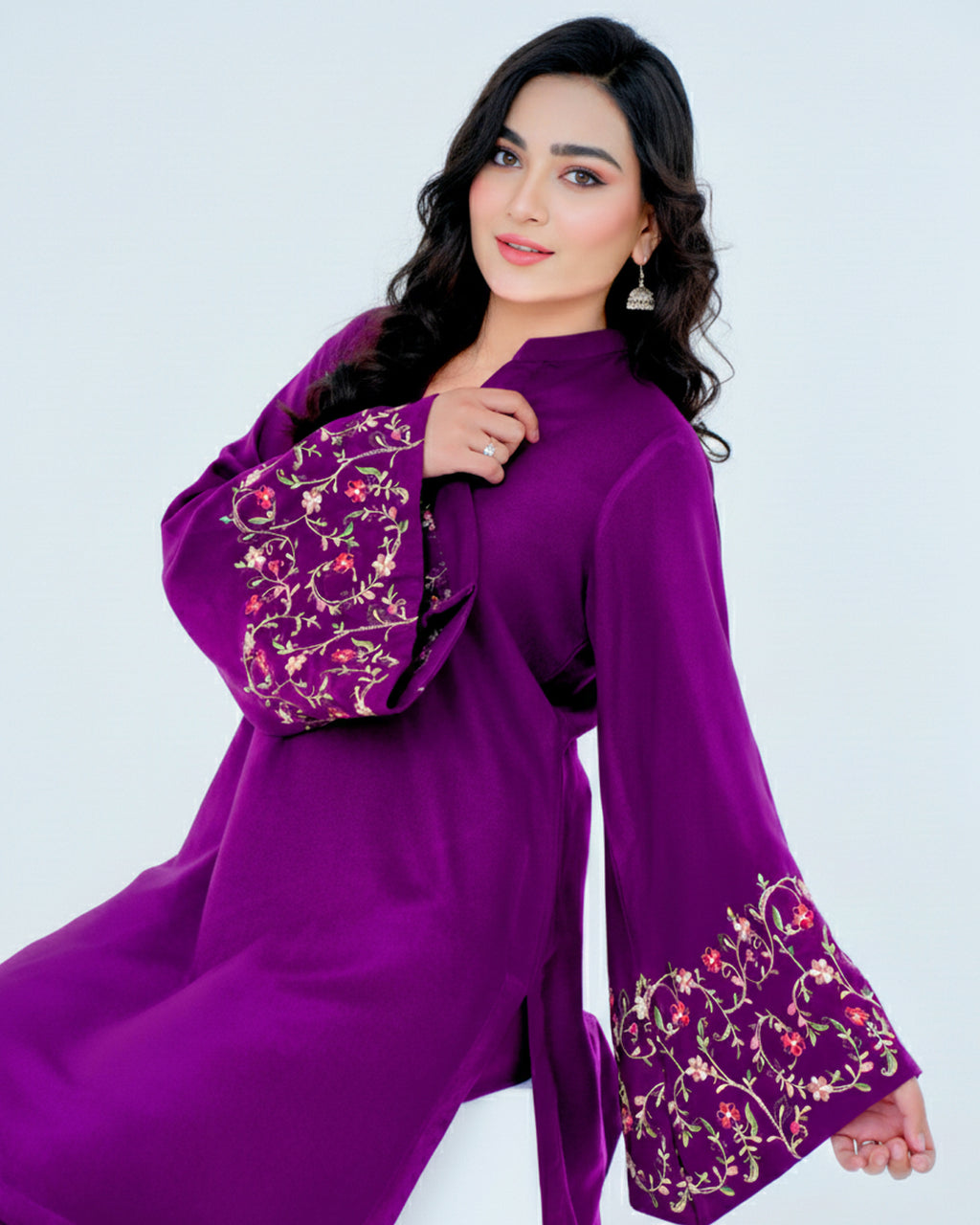 Purple Embroidered Cord Set |  2 PC