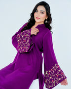 Purple Embroidered Cord Set |  2 PC