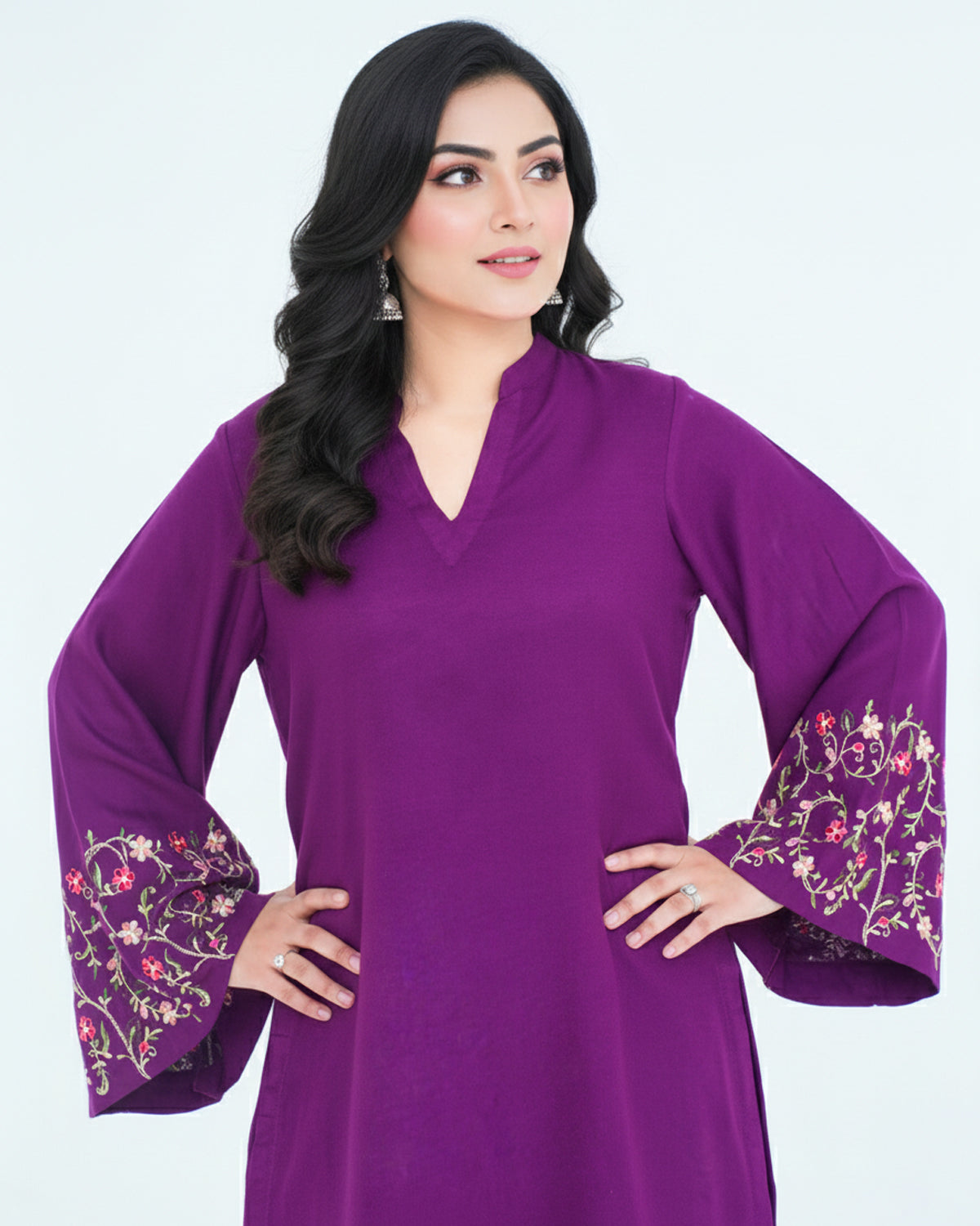 Purple Embroidered Cord Set |  2 PC