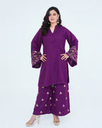 Purple Embroidered Cord Set |  2 PC