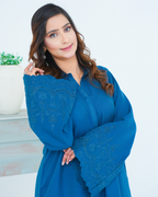 Blue Embroidered Cord Set