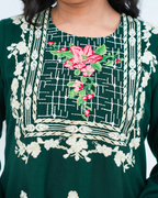 Green Embroidered Cord Set