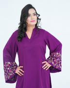 Purple Embroidered Cord Set
