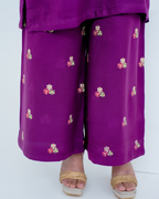 Purple Embroidered Cord Set